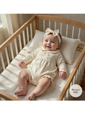 Beyzco Kids Kız Bebek Dantelli Romper