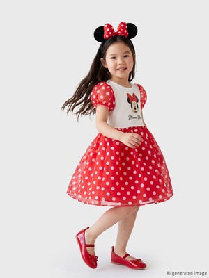 Lc Waikiki Yeni Sezon Minnie Mouse Baskılı Kız Çocuk Elbise