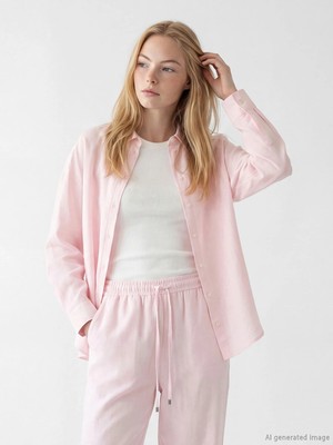 Lc Waikiki Yeni Sezon Oversize Keten Karışımlı Kadın Gömlek