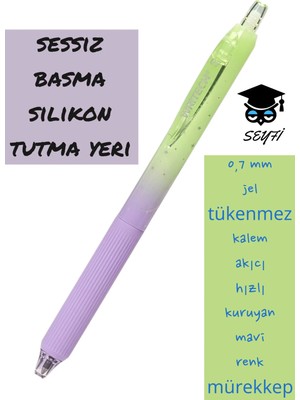 Seyfi Kırtasiye 0,7 mm Jel Tükenmez Kalem Akıcı Hızlı Kuruyan Mavi Renk Mürekkep Writech Amerikan Marka Sessiz Kalem