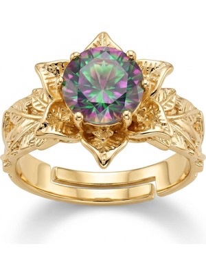 Wind Silver Safir Zirkon Taşlı Lotus Yüzük