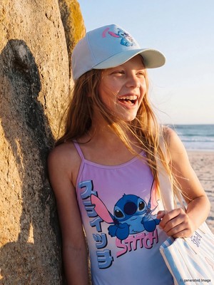 Lc Waikiki Yeni Sezon Kız Çocuk Stitch Baskılı Mayo