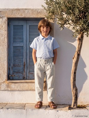 Lc Waikiki Yeni Sezon Loose Fit Erkek Çocuk Keten Karışımlı Pantolon