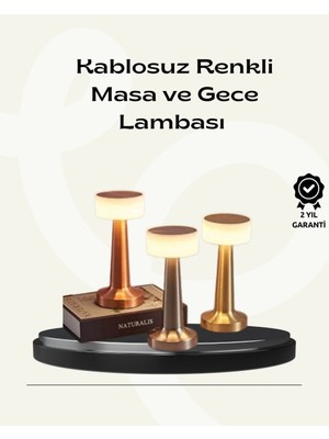 Kanonik Education Modern Usb'li Kablosuz Masa Lambası – Minimalist Tasarım, 3 Farklı Parlaklık