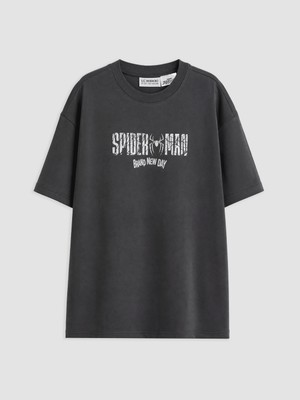 Lc Waikiki Yeni Sezon Bisiklet Yaka Spider-Man Baskılı Erkek Çocuk Tişört