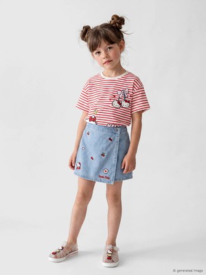 Lc Waikiki Yeni Sezon Hello Kitty Nakışlı Kız Çocuk Jean Şort Etek