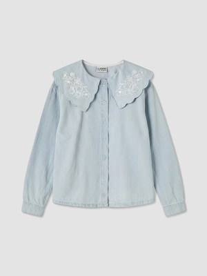 Lc Waikiki Yeni Sezon Bebe Yaka Kız Çocuk Jean Gömlek