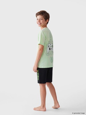 Lc Waikiki Yeni Sezon Xbox Baskılı Erkek Çocuk Şortlu Pijama Takımı