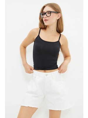 FullaModa Basic Ip Askılı Crop Body