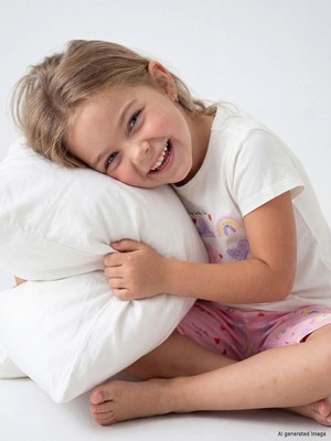 Lc Waikiki Yeni Sezon Bisiklet Yaka Kız Çocuk Şortlu Pijama Takımı