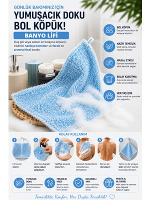 Kelebek Kese Banyo Lifi, Duş Lifi – Yumuşak Dokulu, Bol Köpüklü Vücut Temizleme Lifi 25X35CM