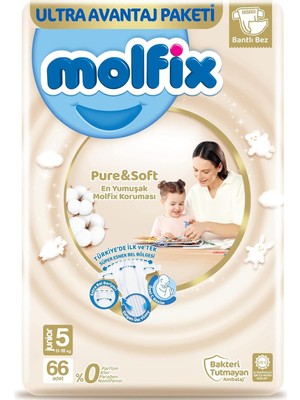 Molfix Bebek Bezi & Junior 5 Beden Aylık 66 Adet
