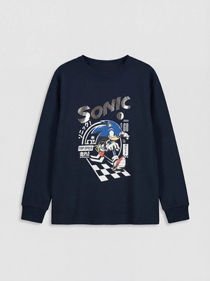 Lc Waikiki Yeni Sezon Bisiklet Yaka Sonic Baskılı Erkek Çocuk Tişört