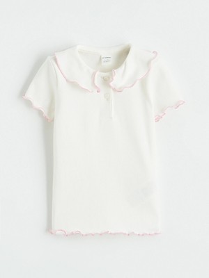 Lc Waikiki Yeni Sezon Slim Fit Kız Bebek Polo Yaka Fitilli Tişört