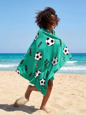 Lc Waikiki Yeni Sezon Futbol Topu Baskılı Erkek Çocuk Plaj Havlusu