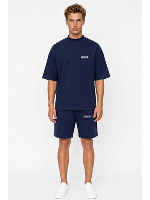 Backlain Mod Style Erkek Oversize 2’li Takım Şort %100 Pamuk Rahat Kalıp