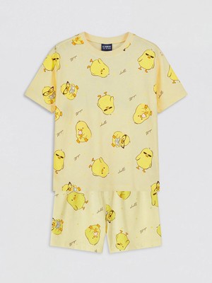 Lc Waikiki Yeni Sezon Bisiklet Yaka Kız Çocuk Şortlu Pijama Takımı