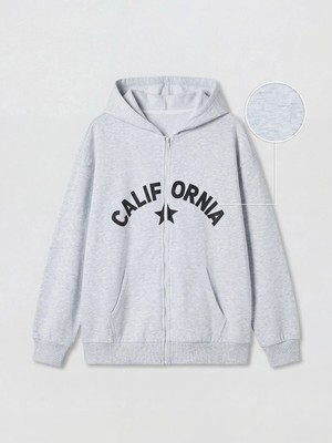 Lc Waikiki Yeni Sezon Kapüşonlu Baskılı Kız Çocuk Fermuarlı Sweatshirt