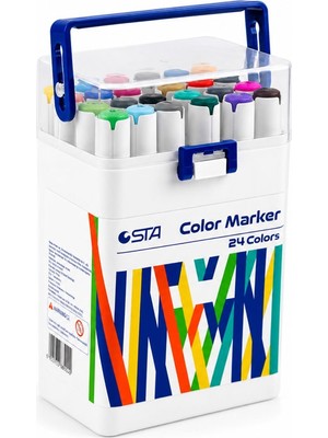 Sta Çift Uçlu Marker Kalem 24'lü 910324
