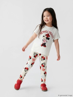 Lc Waikiki Yeni Sezon Kız Çocuk Minnie Mouse Baskılı Fitilli Tayt