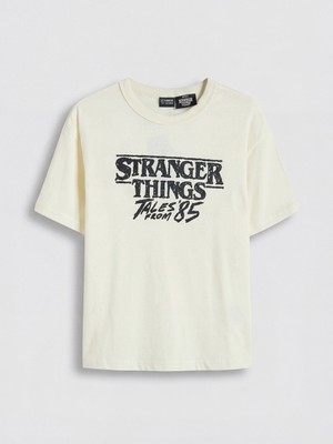 Lc Waikiki Yeni Sezon Bisiklet Yaka Stranger Things Baskılı Erkek Çocuk Tişört