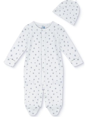 Mothercare Erkek Bebek Tulum-Şapka Çıtçıtlı Bisiklet Yaka Long Sleeve Patikli