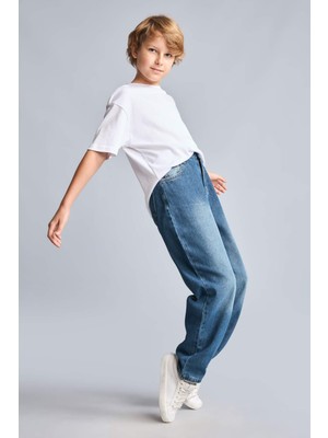 DeFacto %100 Pamuk Balloon Fit Jean Mavi Pantolon Erkek Çocuk H8871A826AU