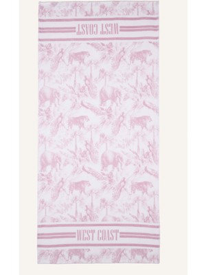 DeFacto Desenli Pamuklu Pembe Plaj Havlusu W8309AZ26SM