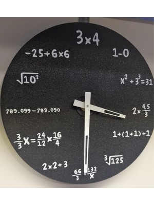 Paiplay Duvar Saati Matematik Denklemli - Denklemli Duvar Saati 220MMX220MM