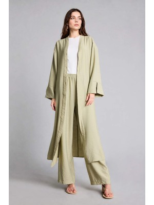 DeFacto Regular Fit Düşük Omuzlu Uzun Kollu Haki Kimono I0703AX26HS