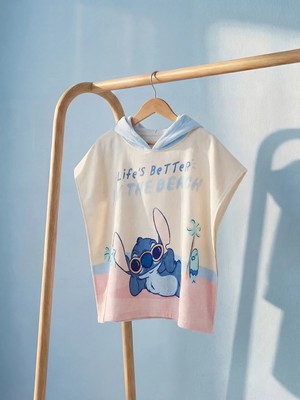 Lc Waikiki Yeni Sezon Stitch Baskılı Kız Çocuk Panço Havlu
