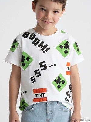Lc Waikiki Yeni Sezon Minecraft Baskılı Erkek Çocuk Tişört