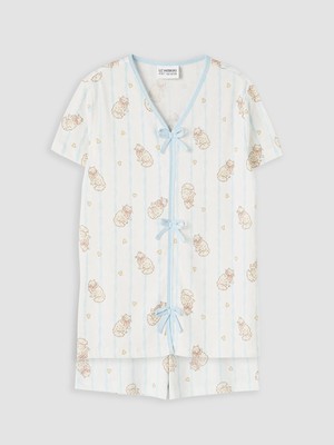 Lc Waikiki Yeni Sezon Fiyonk Detaylı Kız Çocuk Şortlu Pijama Takımı
