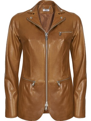 Desa Elenore Taba Kadın Deri Blazer Spor Ceket