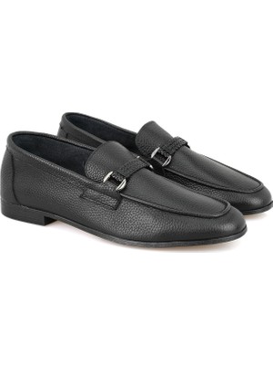 Desa Drake Siyah Erkek Deri Loafer