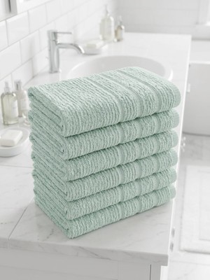 Serafina %100 Cotton Ripli 50X90 5 Li El Havlu Seti