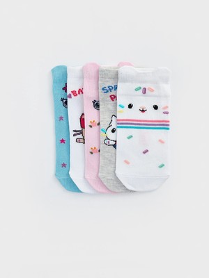 Lc Waikiki Yeni Sezon Gabby's Dollhouse Baskılı Kız Çocuk Patik Çorap 5'li