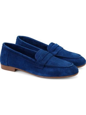 Desa Kadın Mavi Süet Deri Loafer