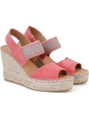 Desa Kadın Pembe Dolgu Topuklu Espadril Sandalet