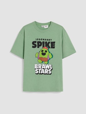 Lc Waikiki Yeni Sezon Bisiklet Yaka Brawl Stars Baskılı Erkek Çocuk Tişört