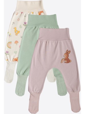 Kitikate Organik Cute Bunny 3'lü Çoraptolon Pembe
