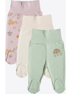 Kitikate Organik Cute Bunny 3'lü Patikli Pantolon Pembe
