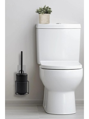 Okyanus Home Siyah Eko Magic Askılı Yuvarlak Mina Wc Fırçalık