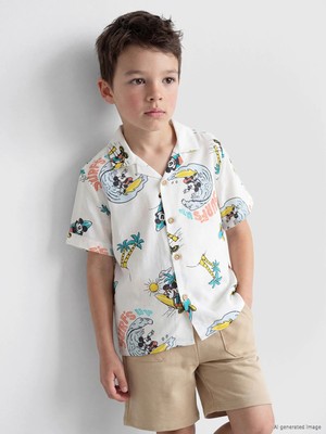 Lc Waikiki Yeni Sezon Mickey Mouse Baskılı Erkek Çocuk Gömlek