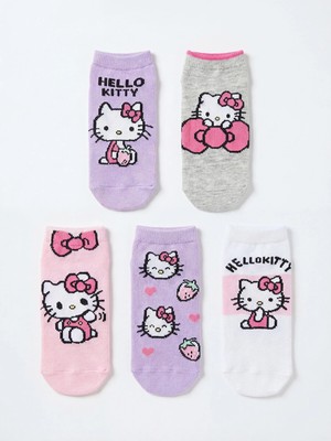 Lc Waikiki Yeni Sezon Hello Kitty Baskılı Kız Çocuk 5'li Patik Çorap