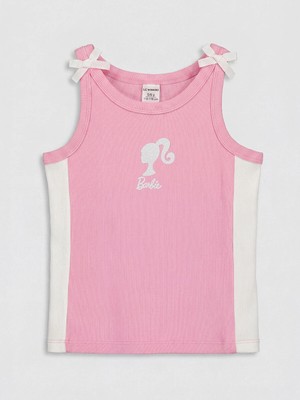Lc Waikiki Yeni Sezon Bisiklet Yaka Barbie Baskılı Kız Çocuk Atlet