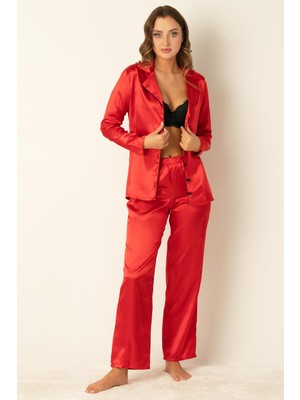 Doremi Uzun Kollu Saten Pijama Takımı