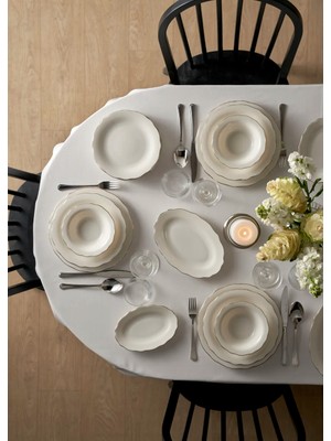 Bella Maison Victoria Porselen 24 Parça 6 Kişilik Yemek Takımı Silver