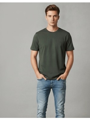 Vigoss Jeans VİGOSS ERKEK BATTAL O YAKA BASIC T-SHIRT B3124-03370