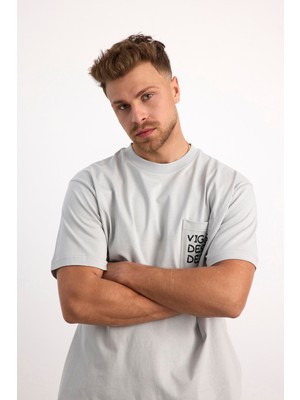Vigoss Jeans Vıgoss Actıon Oversıze Baskılı Erkek T-Shırt Cepli 63084-30226